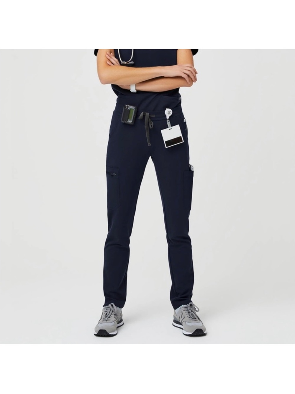 Figs Technical Yola Pants Womens 2XL Blue Scrub Straight Leg Medical High Waist